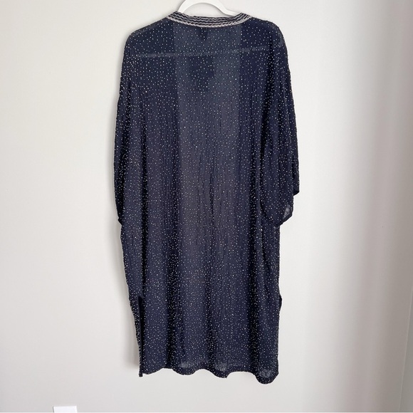 Bl^nk London Beaded Open Front Duster Cardi New Black Anthropologie one size - Picture 2 of 8